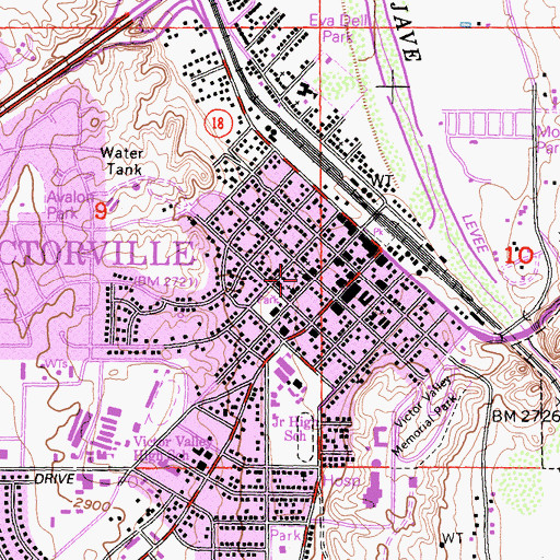 Topographic Map of Saint Joan of Arc Catholic Church, CA