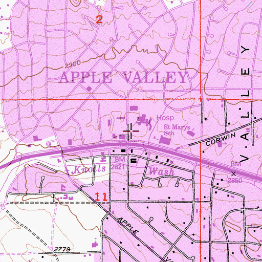 Topographic Map of Saint Mary Medical Center, CA