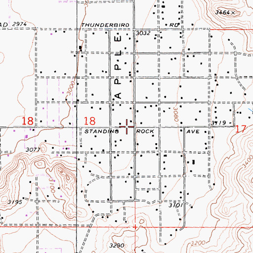 Topographic Map of Thunderbird Ranches, CA