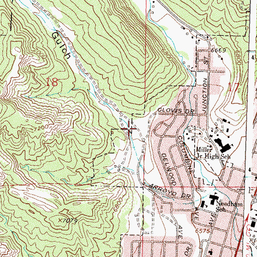 Topographic Map of Dry Gulch, CO