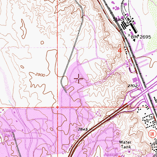 Topographic Map of Valley High North, CA