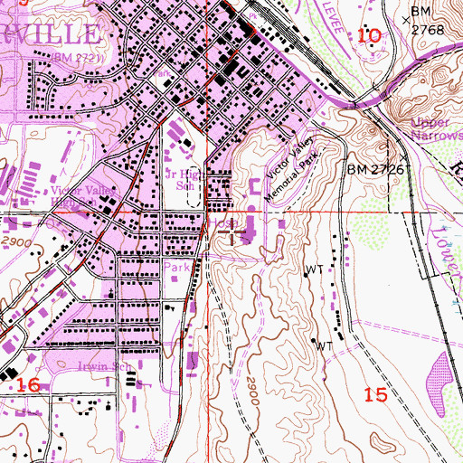 Topographic Map of Victor Valley Global Medical Center, CA