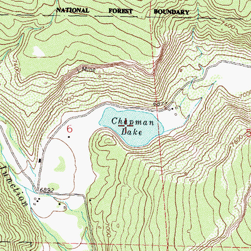 Topographic Map of Chapman Lake, CO