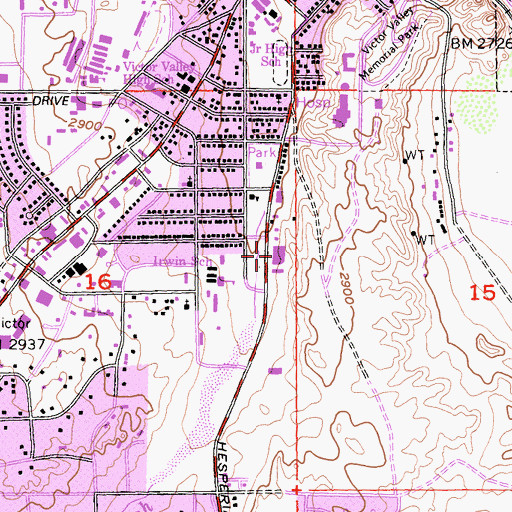 Topographic Map of Victorville Activities Center, CA