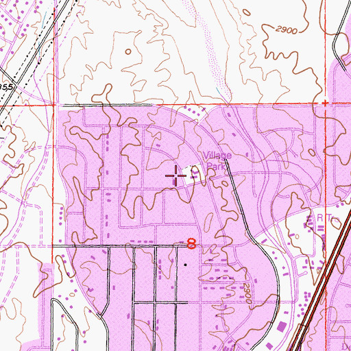 Topographic Map of Village Park, CA