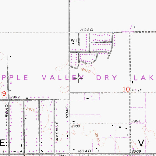 Topographic Map of Apple Valley Dry Lake, CA