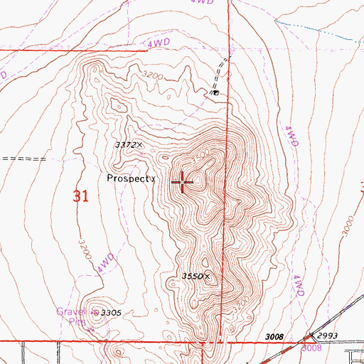 Topographic Map of Little Bell Mountain, CA