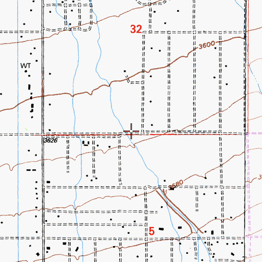 Topographic Map of Pinon Hills Estates, CA