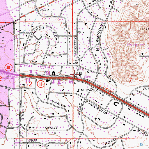 Topographic Map of Saint Timothys Preparatory School, CA