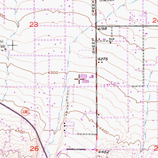 Topographic Map of Serrano High School, CA