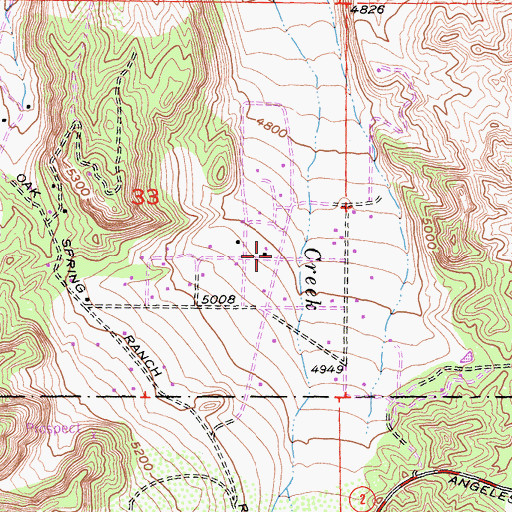 Topographic Map of Wildhorse Canyon, CA