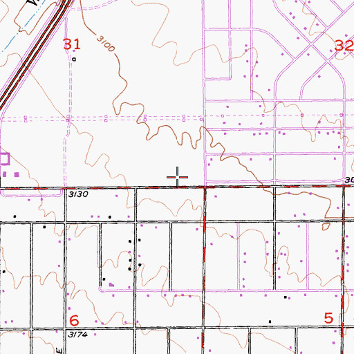 Topographic Map of Bear Valley Plaza Shopping Center, CA