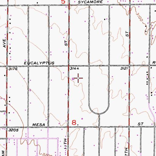 Topographic Map of Eucalyptus Elementary School, CA