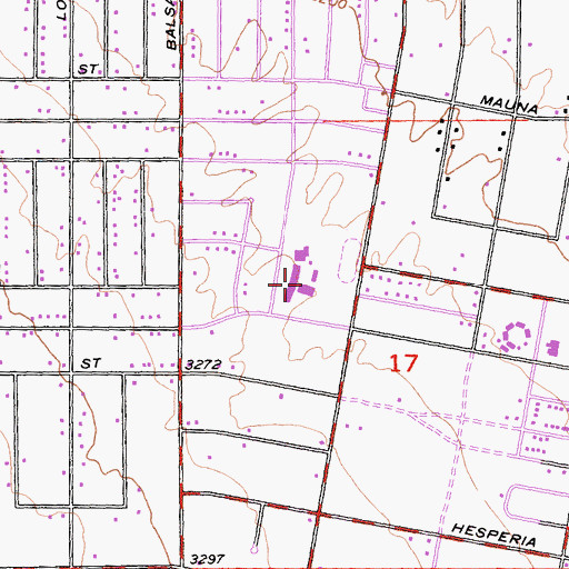 Topographic Map of Hesperia Junior High School, CA