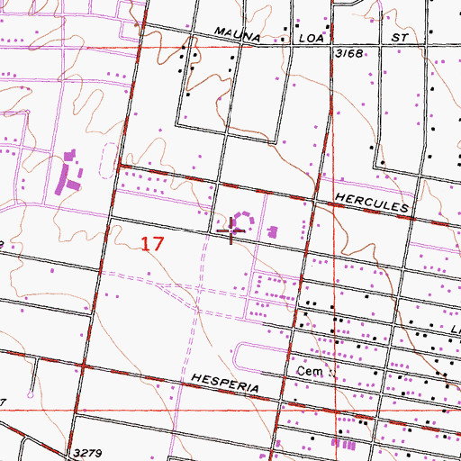 Topographic Map of Joshua Circle Elementary School, CA