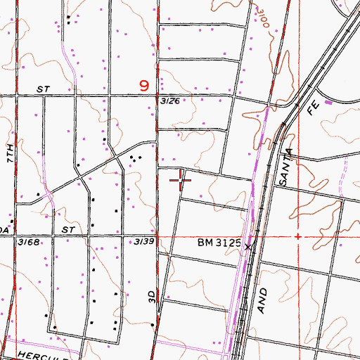 Topographic Map of Mojave High School, CA