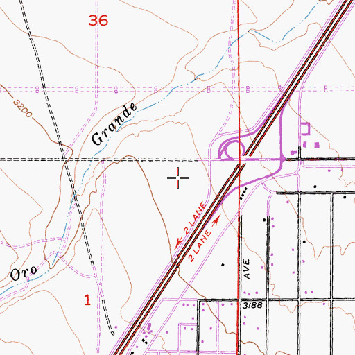 Topographic Map of The Village Center Shopping Center, CA