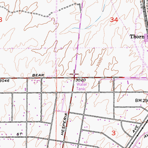 Topographic Map of Victor Valley Town Center Shopping Center, CA