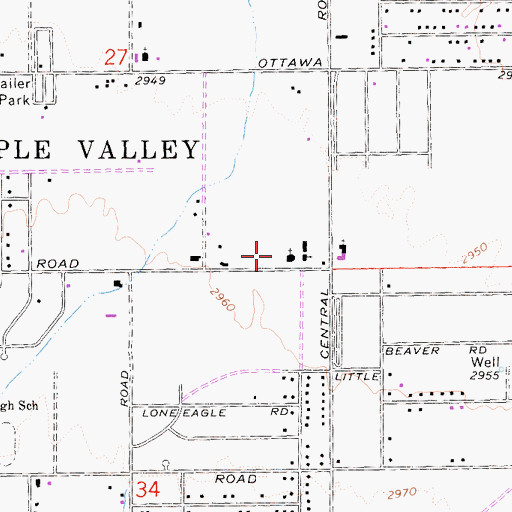 Topographic Map of Apple Valley Christian School, CA