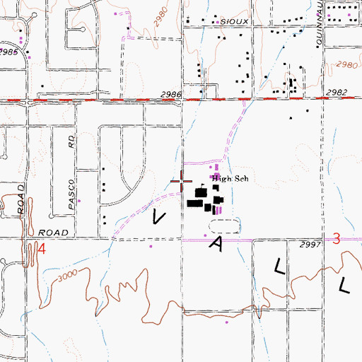Topographic Map of Apple Valley High School, CA