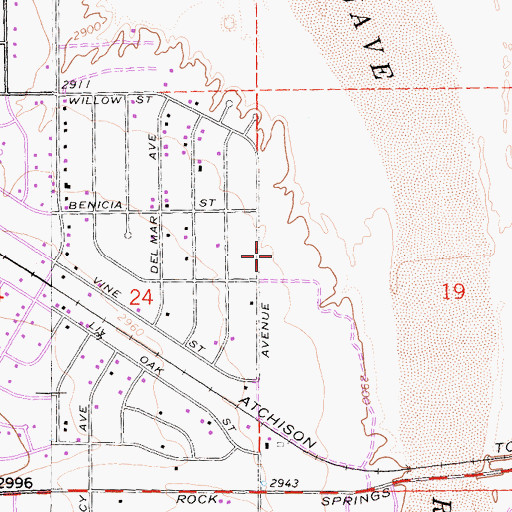 Topographic Map of Carmel Elementary School, CA