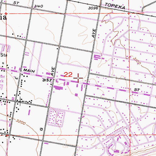 Topographic Map of Hesperia Square Shopping Center, CA