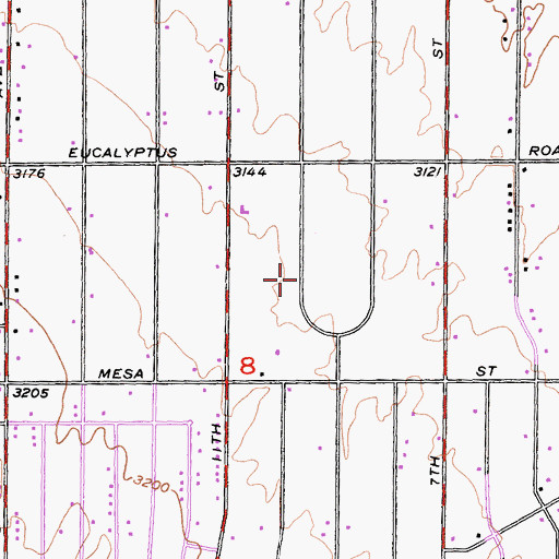 Topographic Map of Landmark Missionary Baptist Church, CA