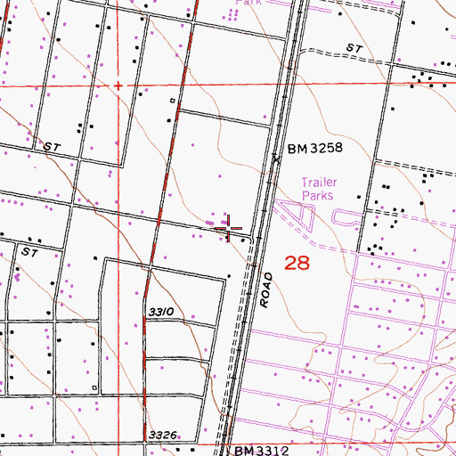 Topographic Map of Lime Street Park, CA