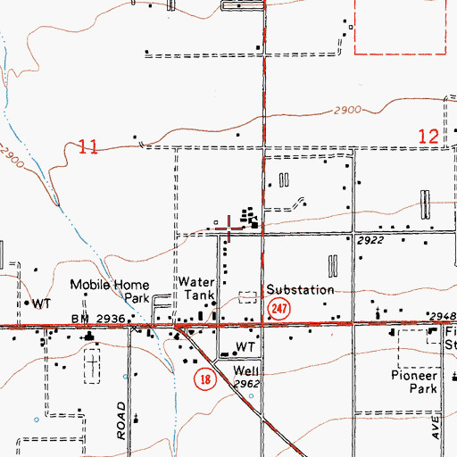 Topographic Map of Lucerne Valley Elementary School, CA