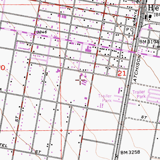 Topographic Map of Mesa Grande Elementary School, CA