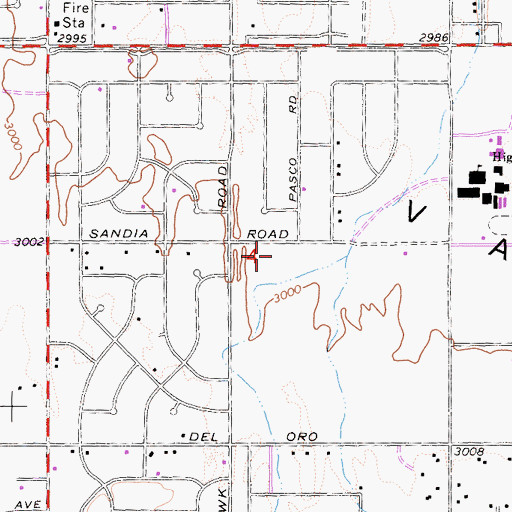 Topographic Map of Sandia Academy, CA