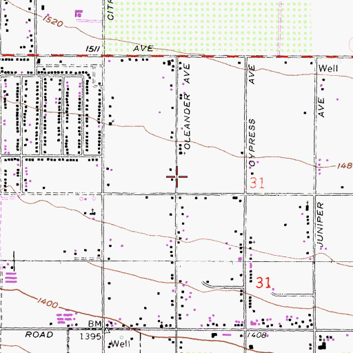 Topographic Map of A B Miller High School, CA