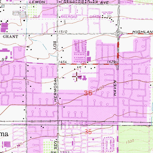 Topographic Map of Deer Canyon Elementary School, CA