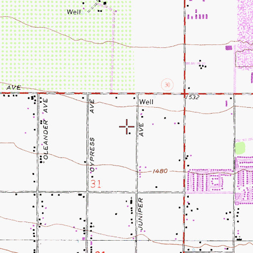 Topographic Map of Walnut Ridge, CA