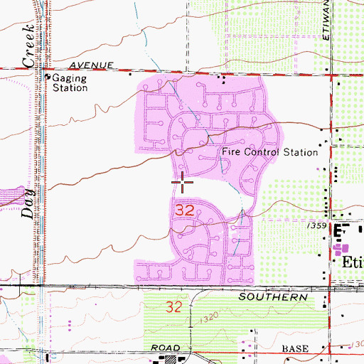 Topographic Map of Windrows Elementary School, CA