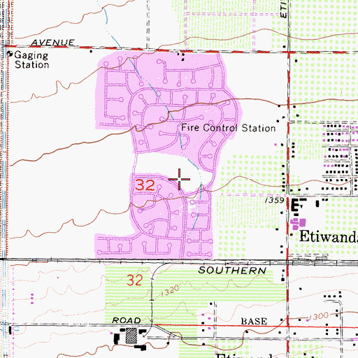 Topographic Map of Windrows Park, CA