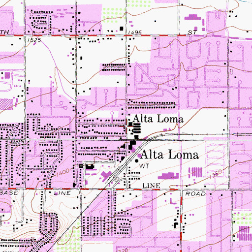 Topographic Map of Alta Loma Elementary School, CA