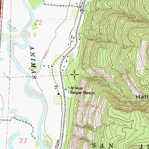 Topographic Map of Haflin Canyon, CO