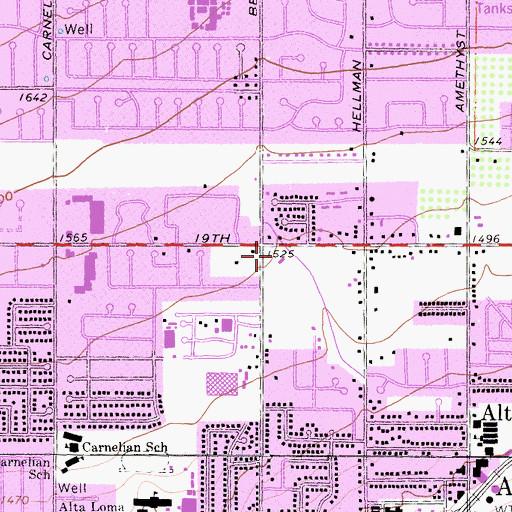 Topographic Map of Community Baptist Church, CA