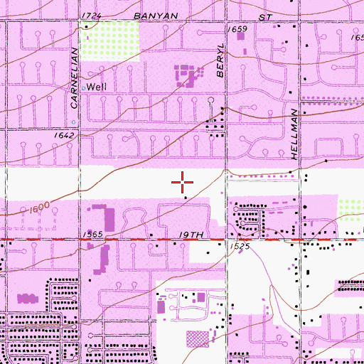 Topographic Map of Beryl Park East, CA