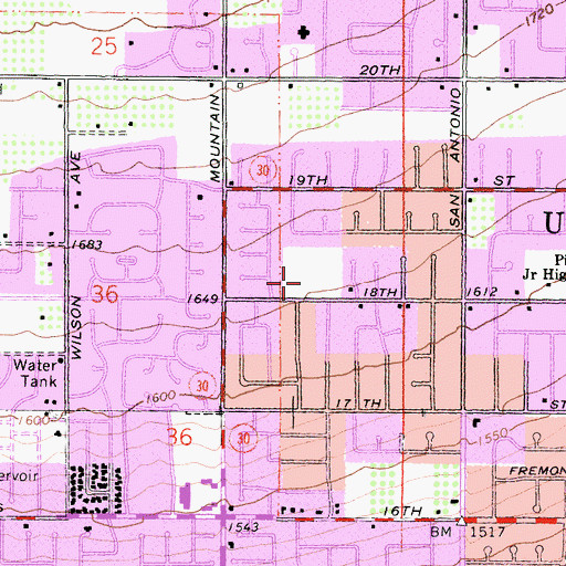 Topographic Map of Pepper Tree Elementary School, CA