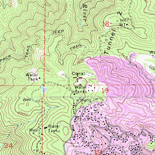 Topographic Map of Grandview Elementary School, CA