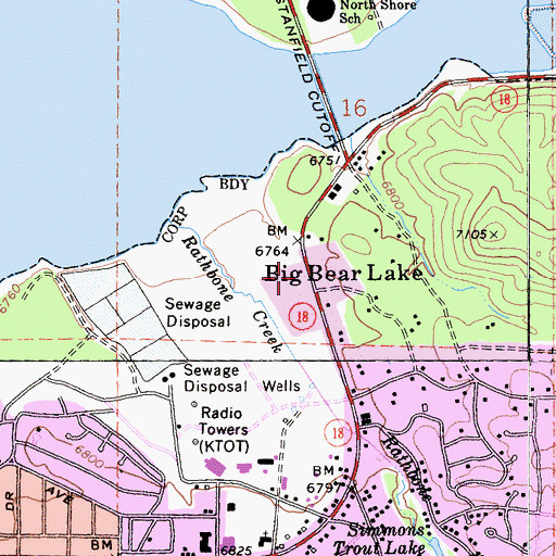 Topographic Map of Interlaken Shopping Center, CA
