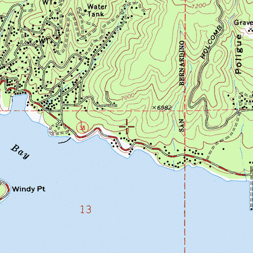 Topographic Map of North Shore Recreation Area, CA