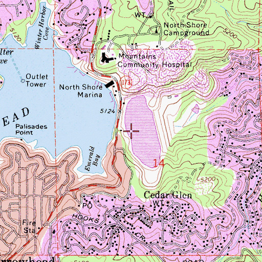 Topographic Map of Papoose Lake, CA