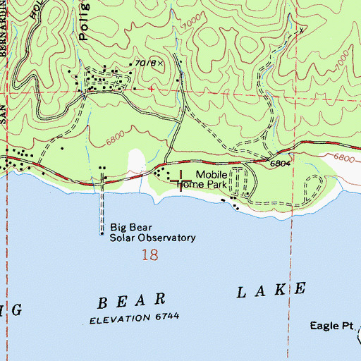 Topographic Map of Serrano Campground, CA