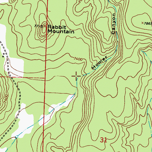 Topographic Map of Homer Canyon, CO