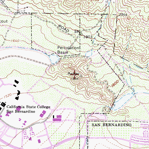 Topographic Map of Badger Hill, CA