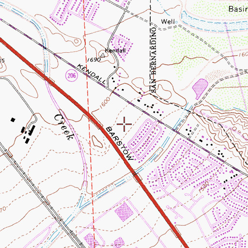 Topographic Map of Buckboard Park, CA