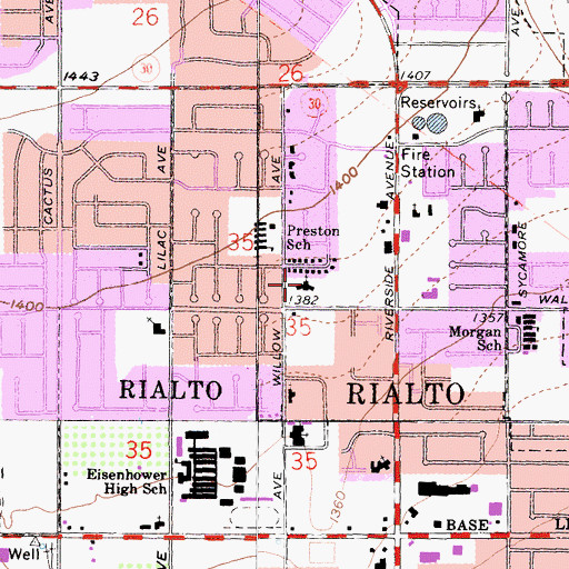 Topographic Map of First Christian Church, CA